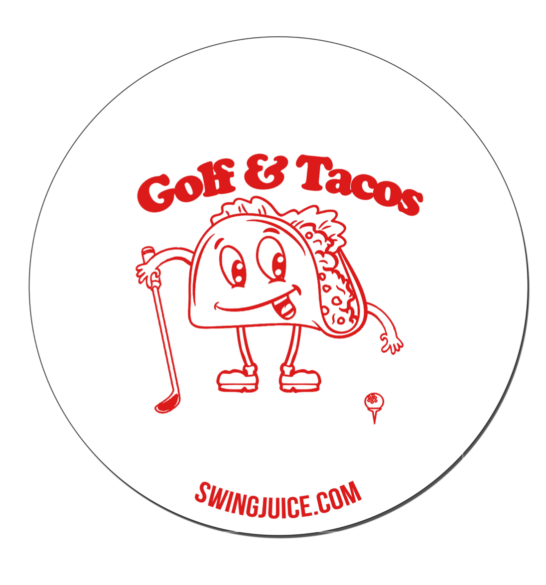 SwingJuice Golf & Tacos Sticker-White