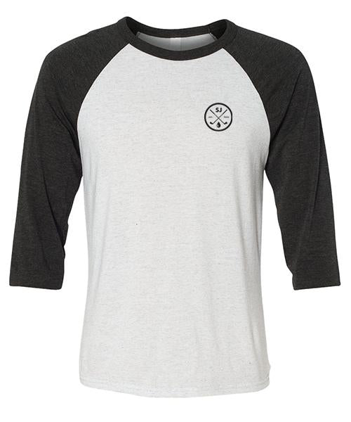SJ Golf Club 3/4 Length Raglan Tee - Light Grey