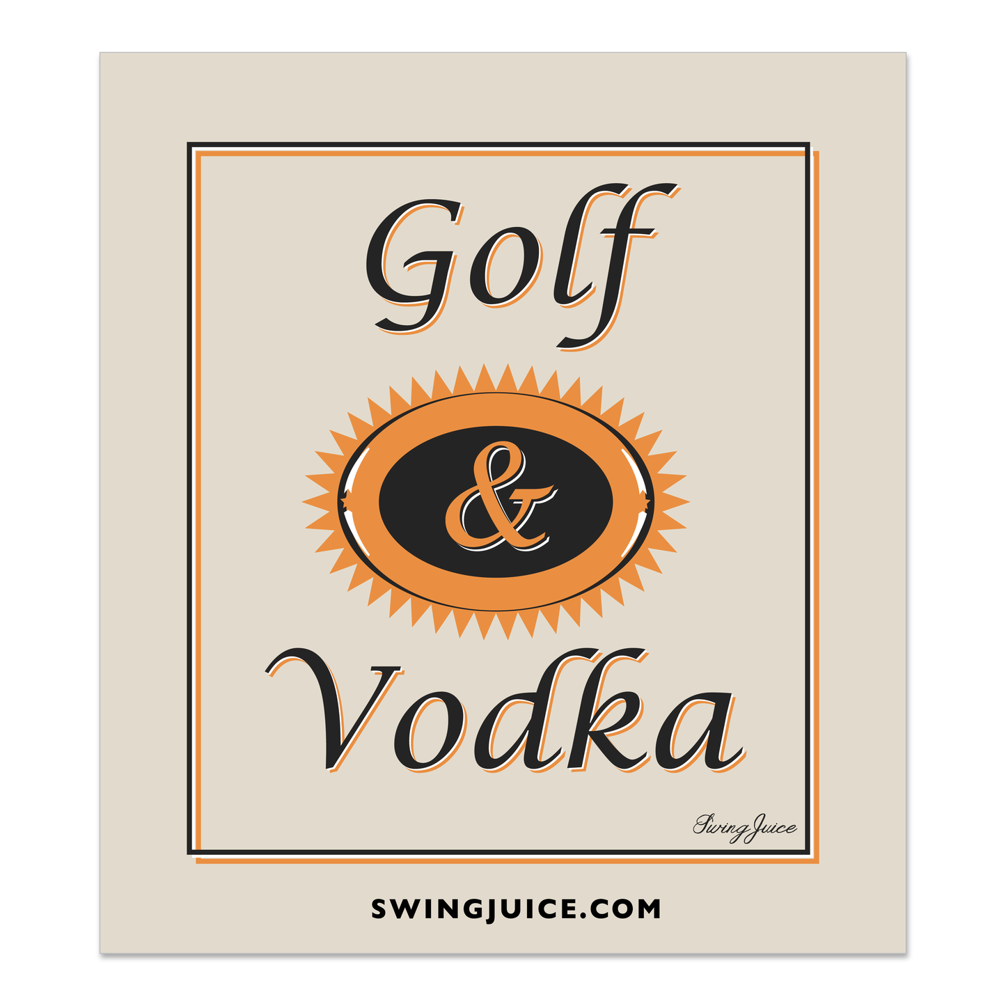 SwingJuice Golf & Craft Vodka Sticker-Tan