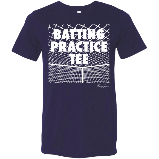 SwingJuice Baseball Batting Practice Unisex Short Sleeve T-Shirt-Navy