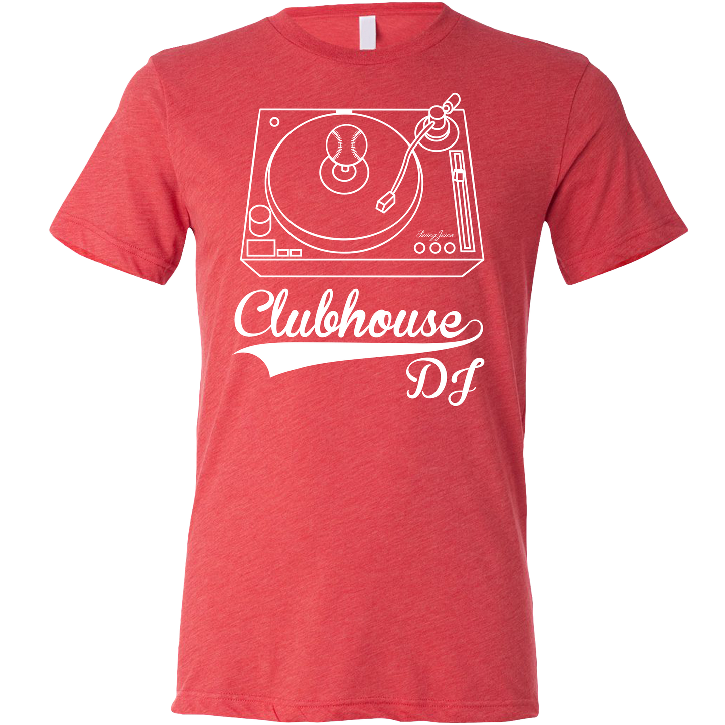 SwingJuice Baseball Clubhouse DJ Unisex Short Sleeve T-Shirt-Red