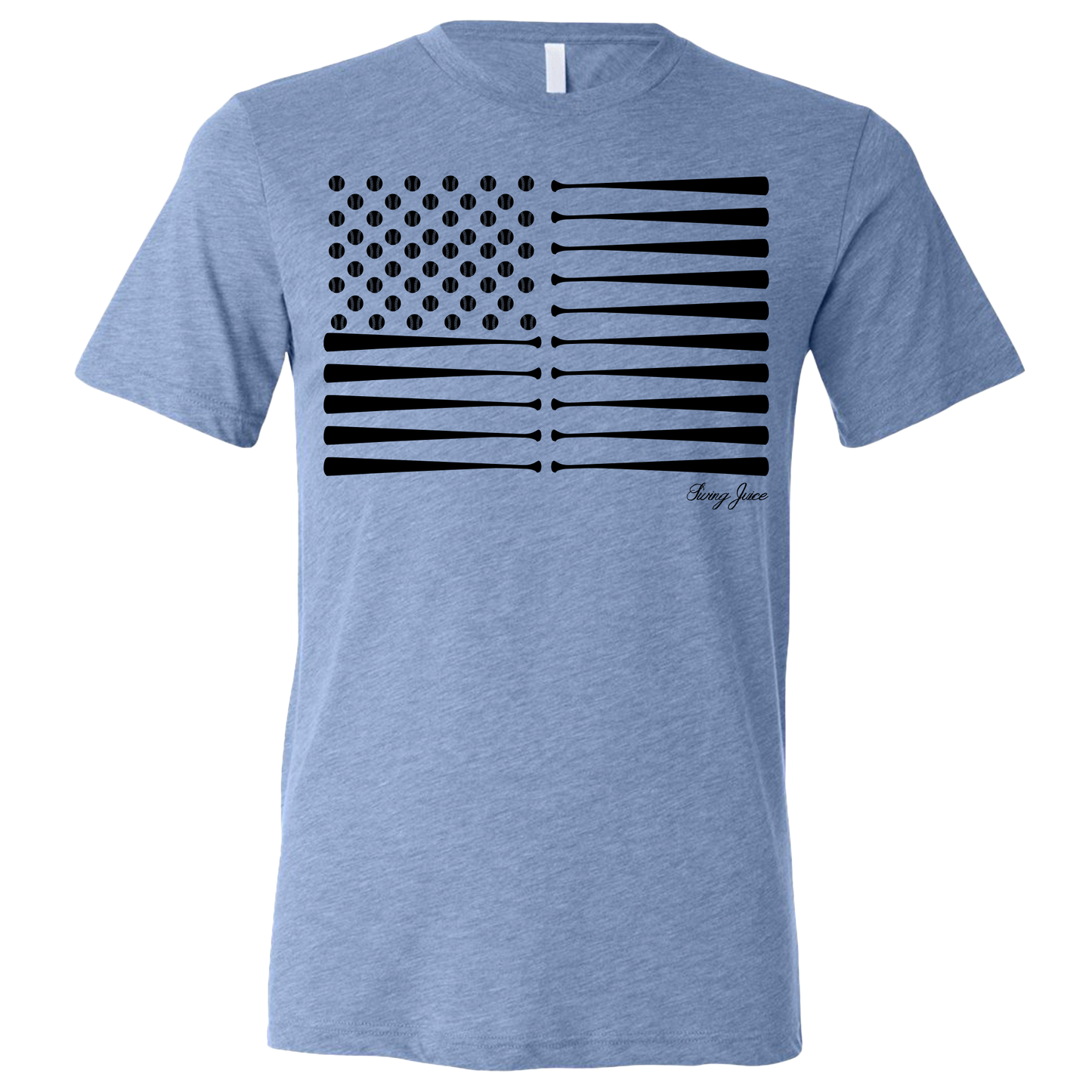 SwingJuice Baseball Flag Unisex Short Sleeve T-Shirt-Blue