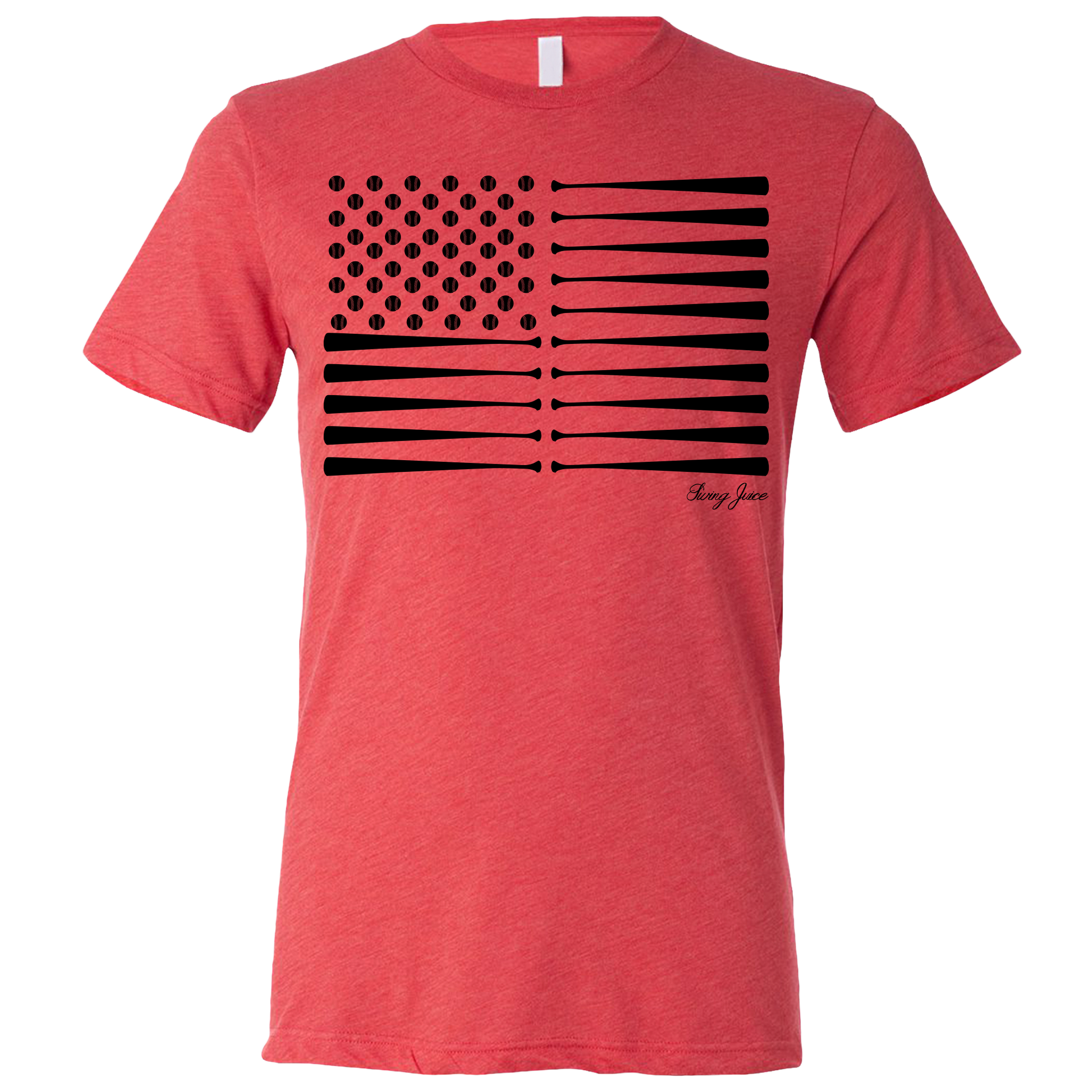 SwingJuice Baseball Flag Unisex Short Sleeve T-Shirt-Red