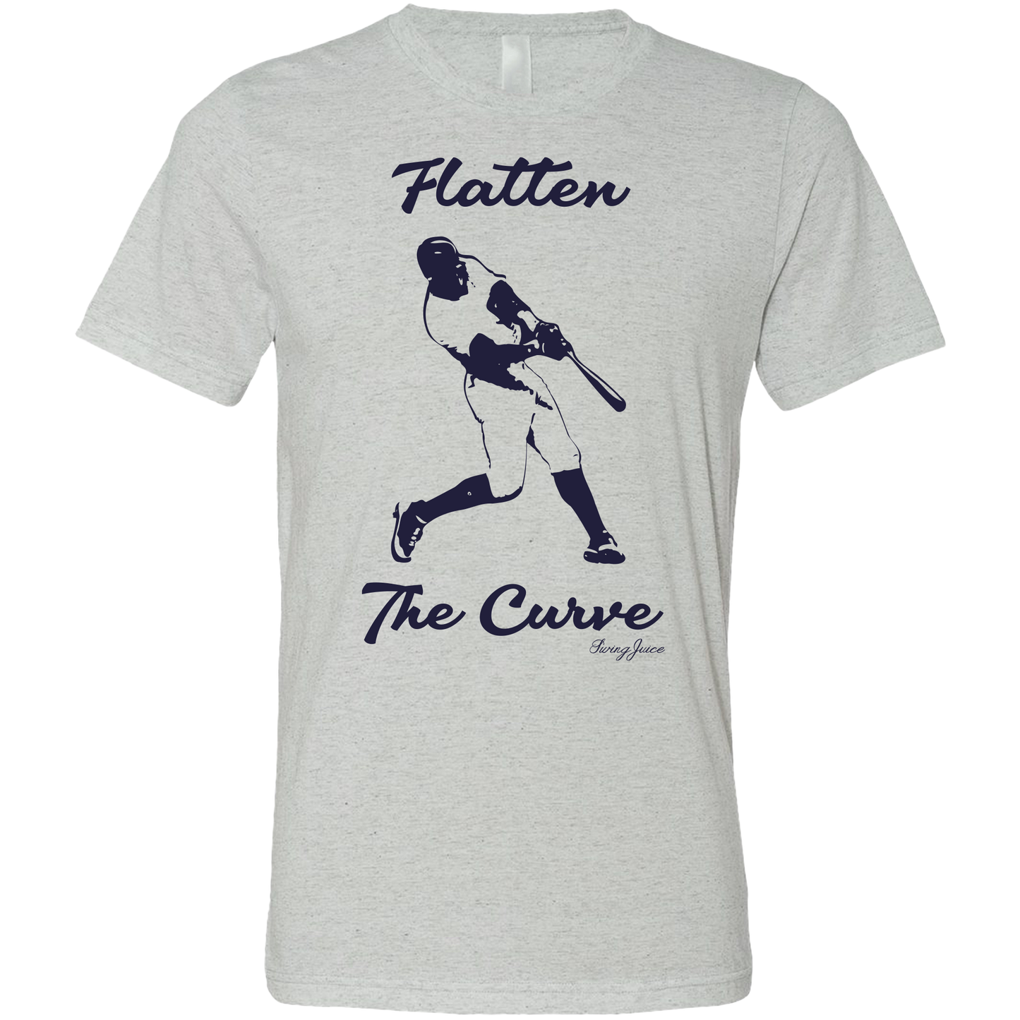 SwingJuice Baseball Flatten The Curve Unisex Short Sleeve T-Shirt-Light Grey