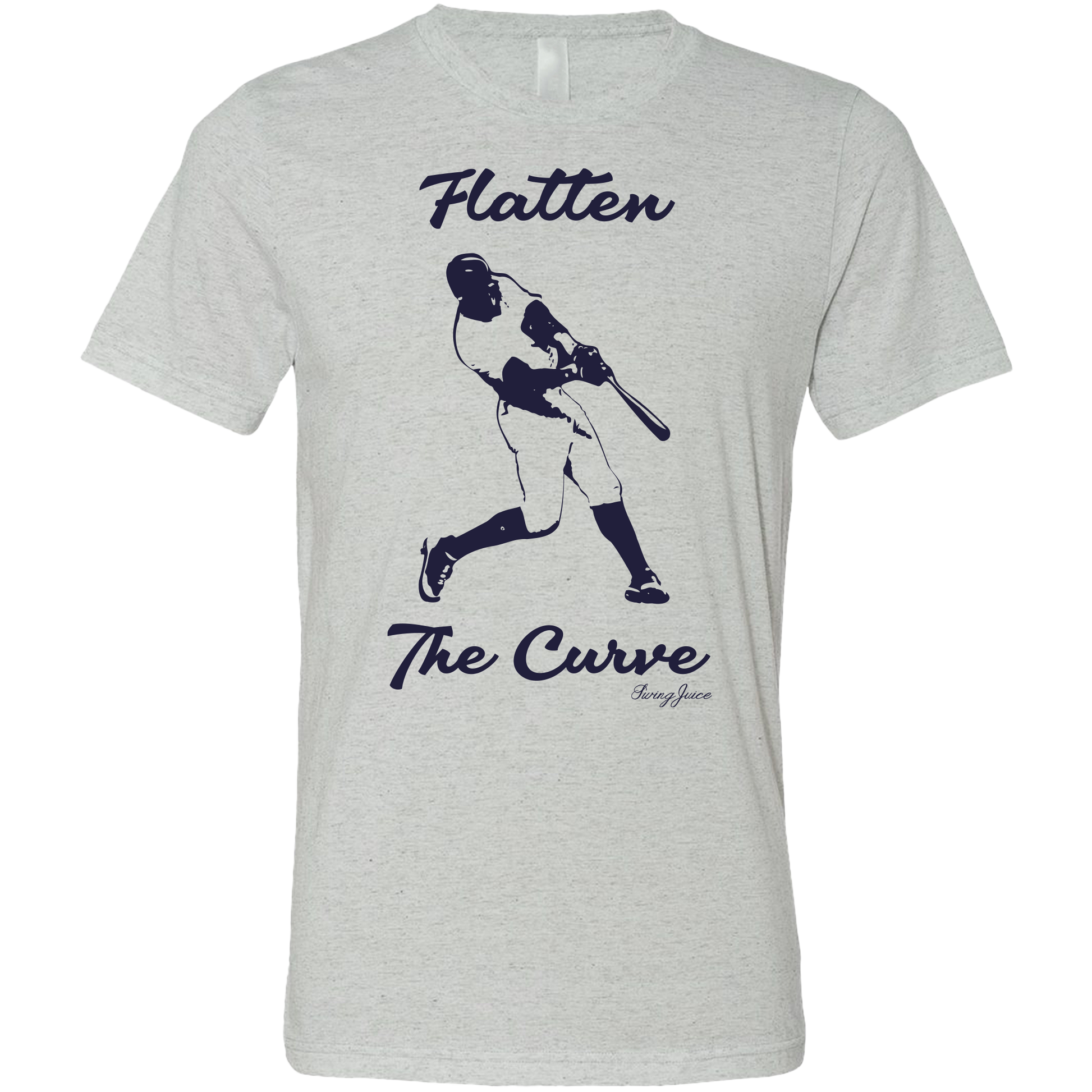 SwingJuice Baseball Flatten The Curve Unisex Short Sleeve T-Shirt-Light Grey