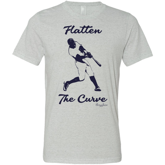 SwingJuice Baseball Flatten The Curve Unisex Short Sleeve T-Shirt-Light Grey