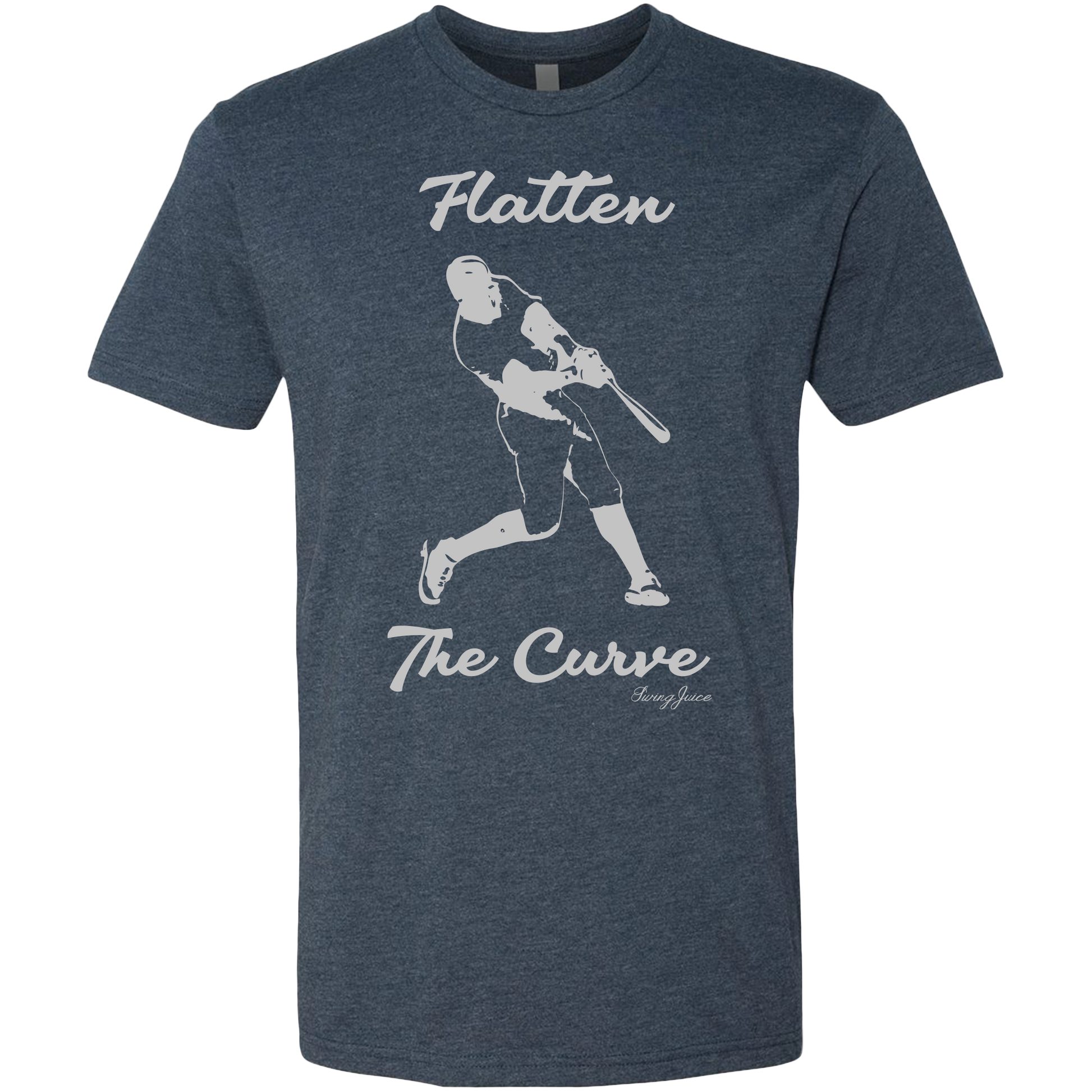 SwingJuice Baseball Flatten The Curve Unisex Short Sleeve T-Shirt-Navy