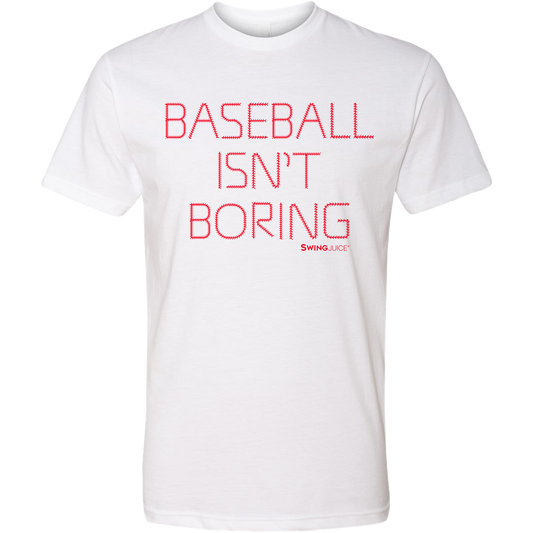 SwingJuice Official Baseball Isn't Boring Short Sleeve T-Shirt-White