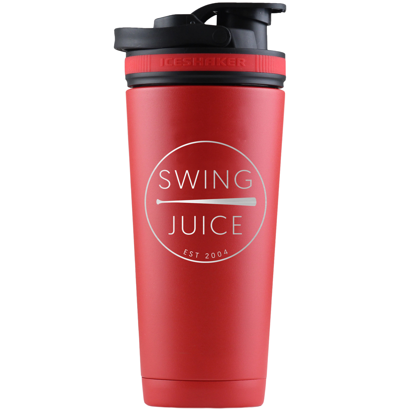 SwingJuice Baseball Retro Ice Shaker Bottle-Red