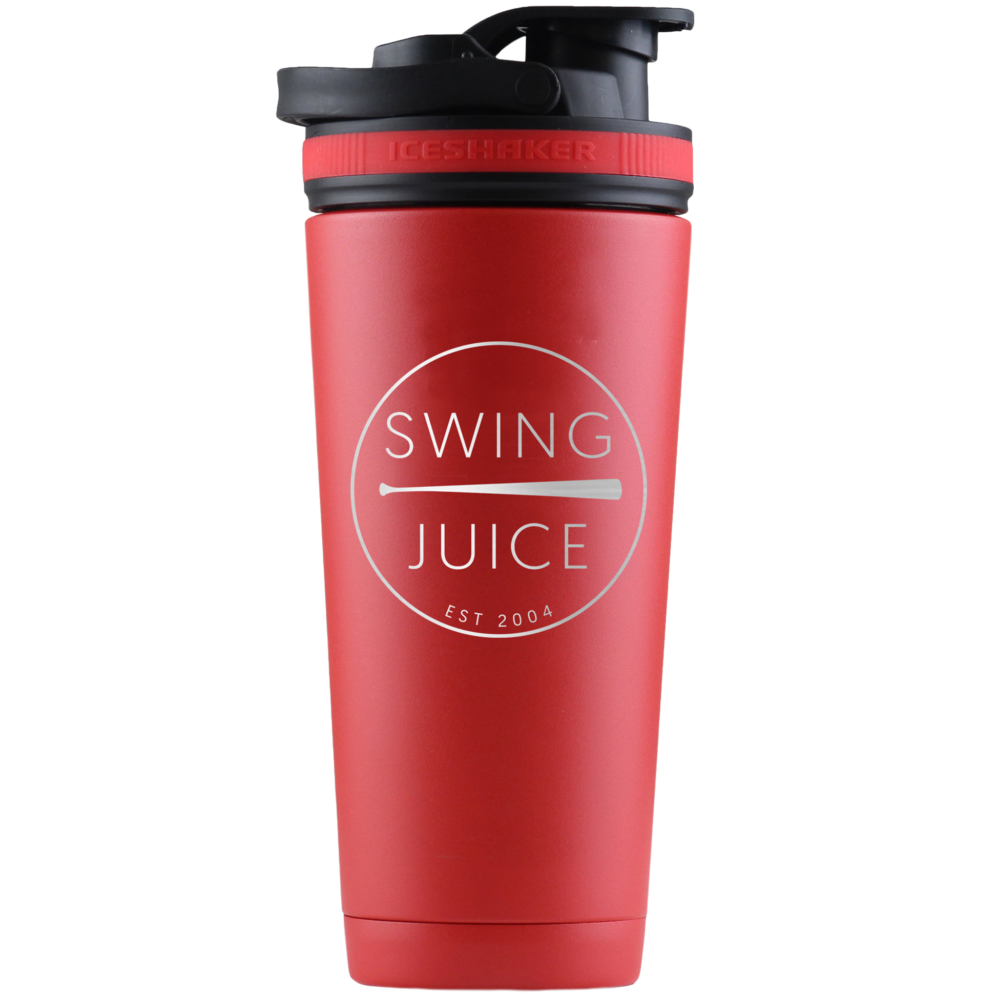 SwingJuice Baseball Retro Ice Shaker Bottle-Red