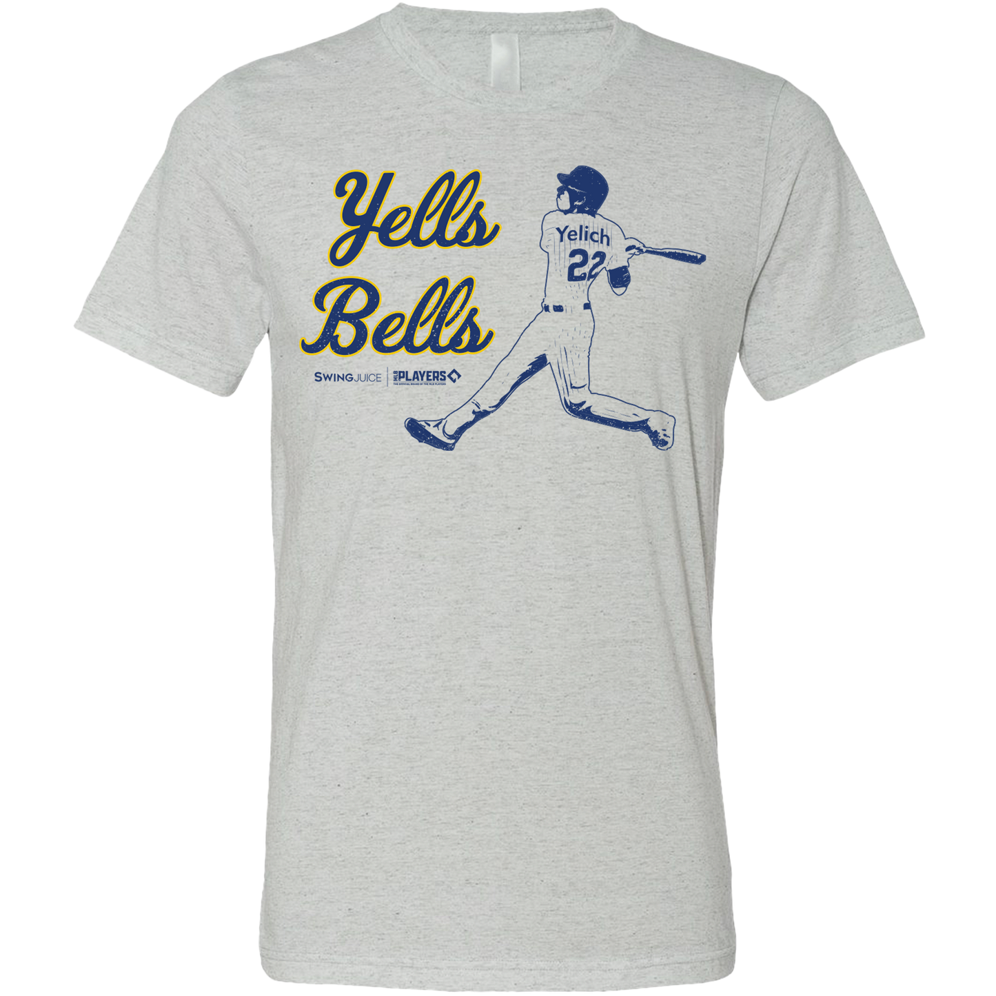 SwingJuice Baseball Christian Yelich MLBPA Unisex Short Sleeve T-Shirt-Light Grey