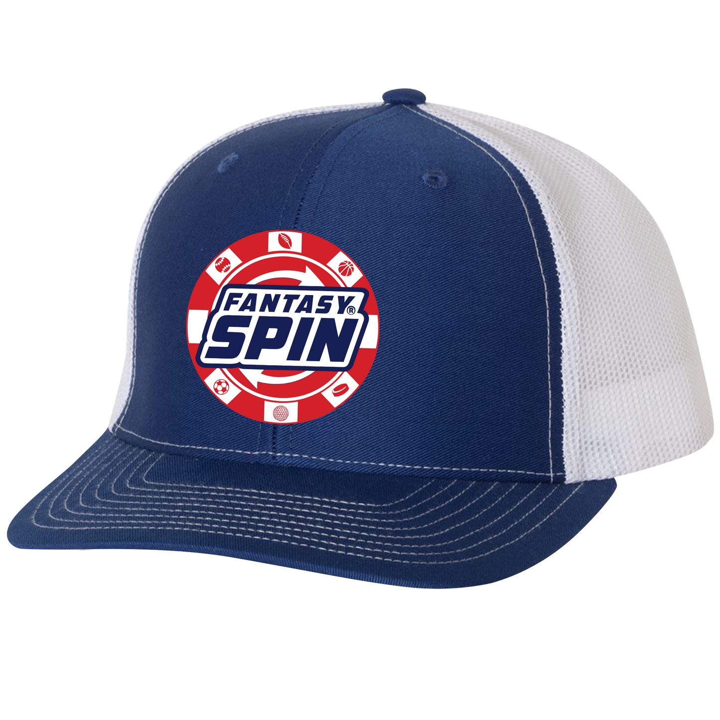 FantasySpin Chip Trucker Hat-Navy White