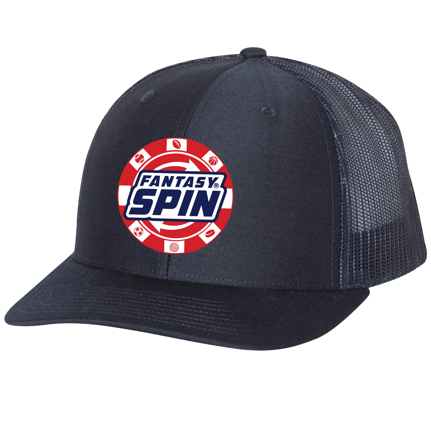 FantasySpin Chip Trucker Hat-Navy