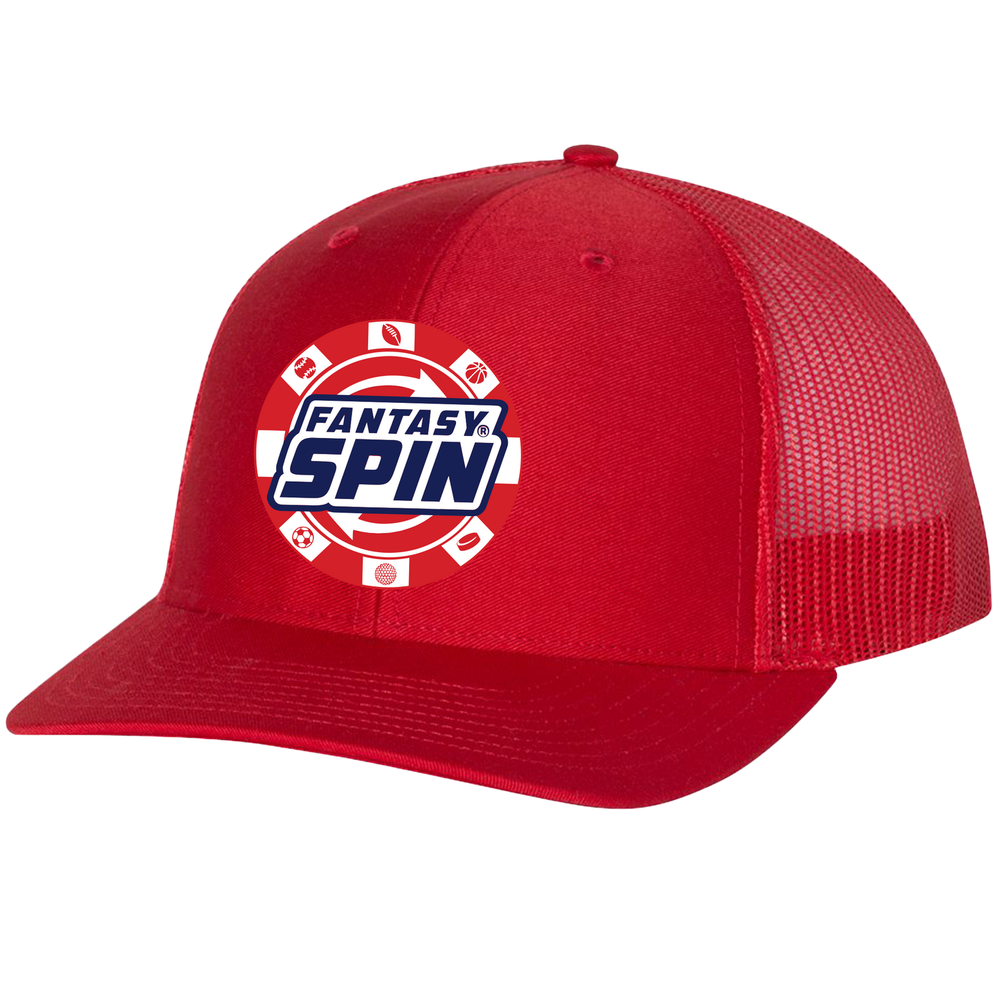 FantasySpin Chip Trucker Hat-Red