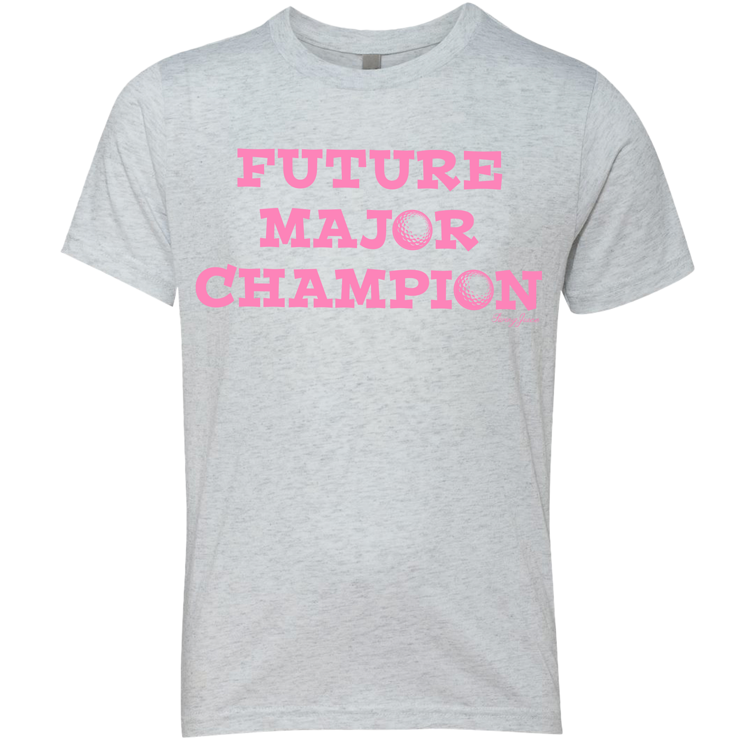 SwingJuice Golf Future Major Champion Kids Short Sleeve T-Shirt-Pink Light Grey