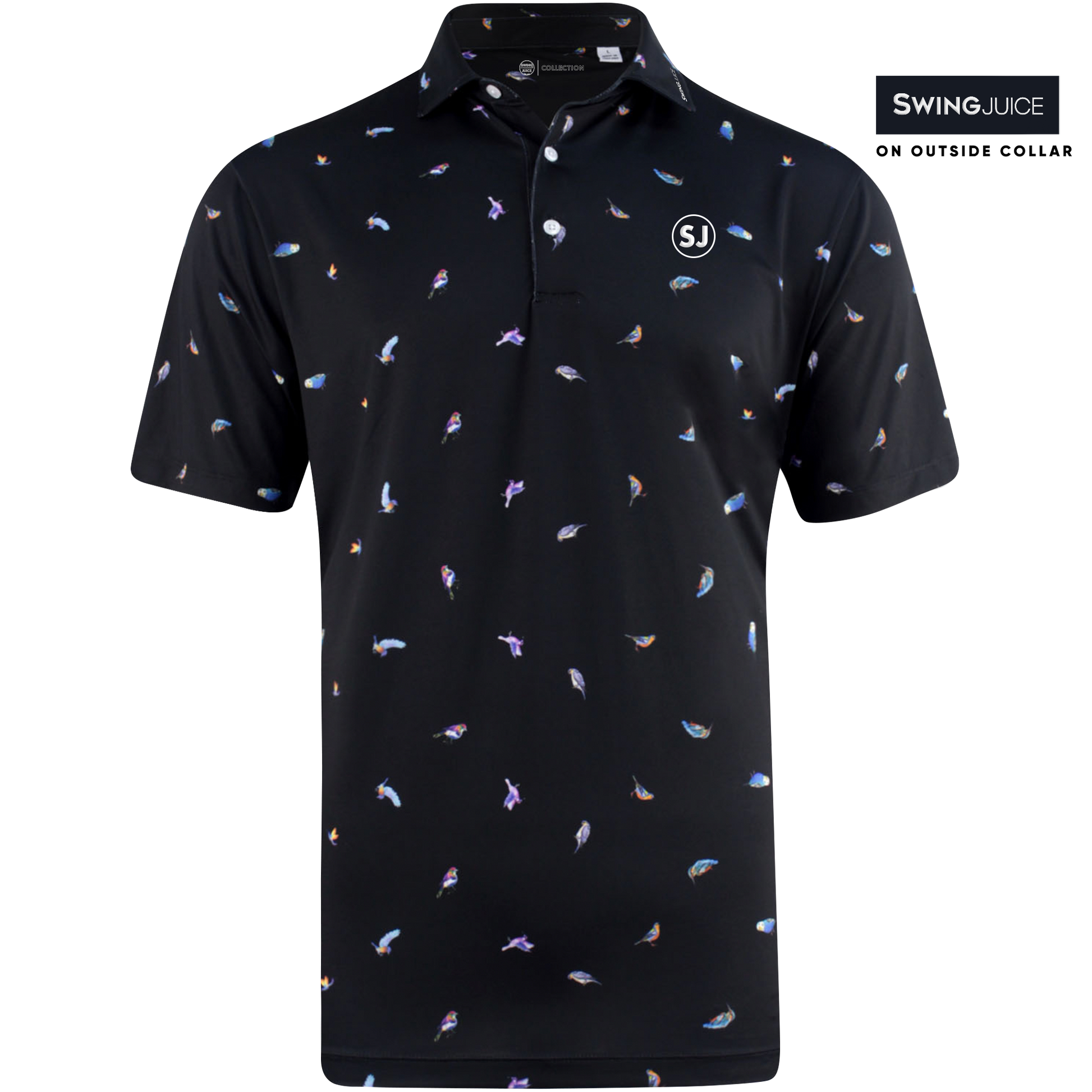 SwingJuice Golf Birdie Men's Performance Polo-Black