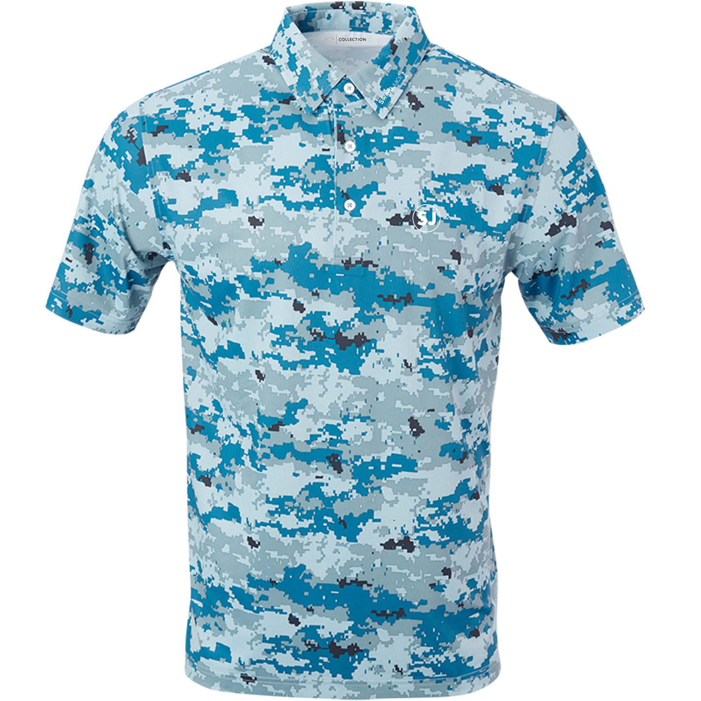 SwingJuice Golf Camo Men's Performance Polo-Blue