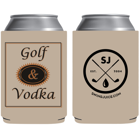 SwingJuice Golf & Craft Vodka Koozie-Tan