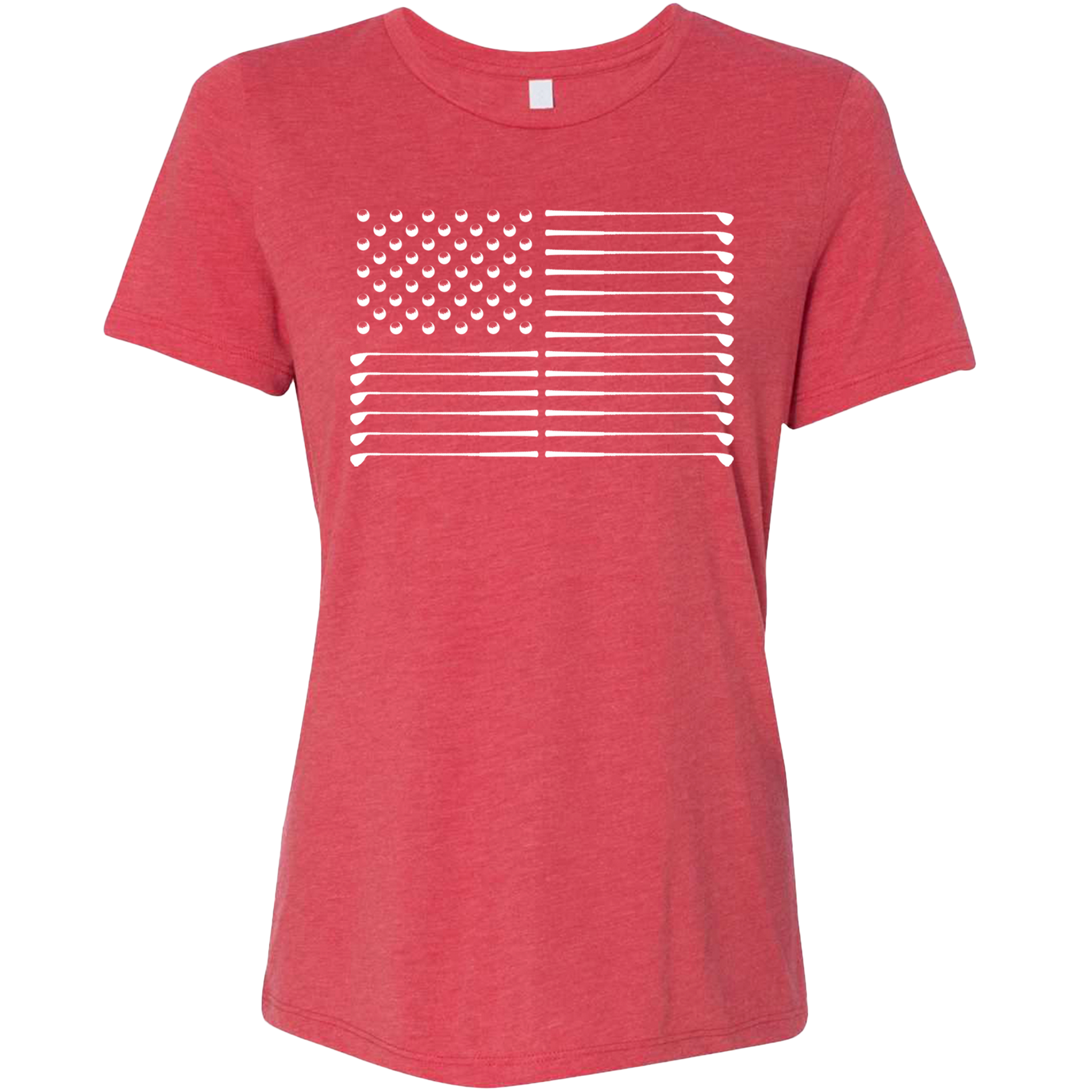 SwingJuice Golf Flag Women's Relaxed Fit Short Sleeve T-Shirt-Red