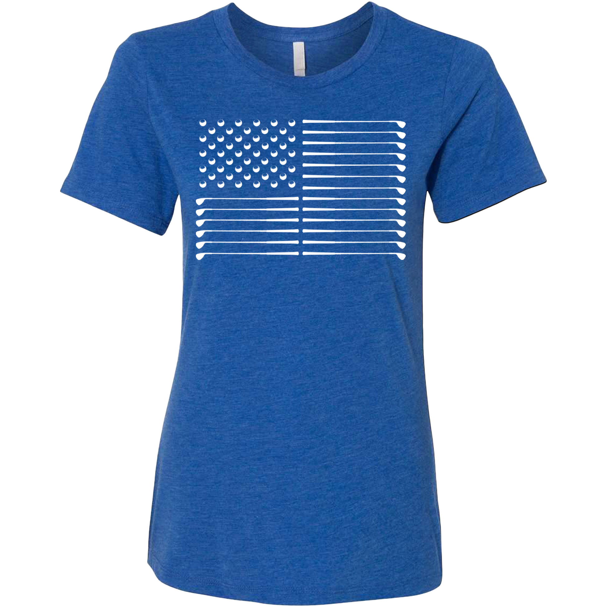 SwingJuice Golf Flag Women's Relaxed Fit Short Sleeve T-Shirt-Royal Blue