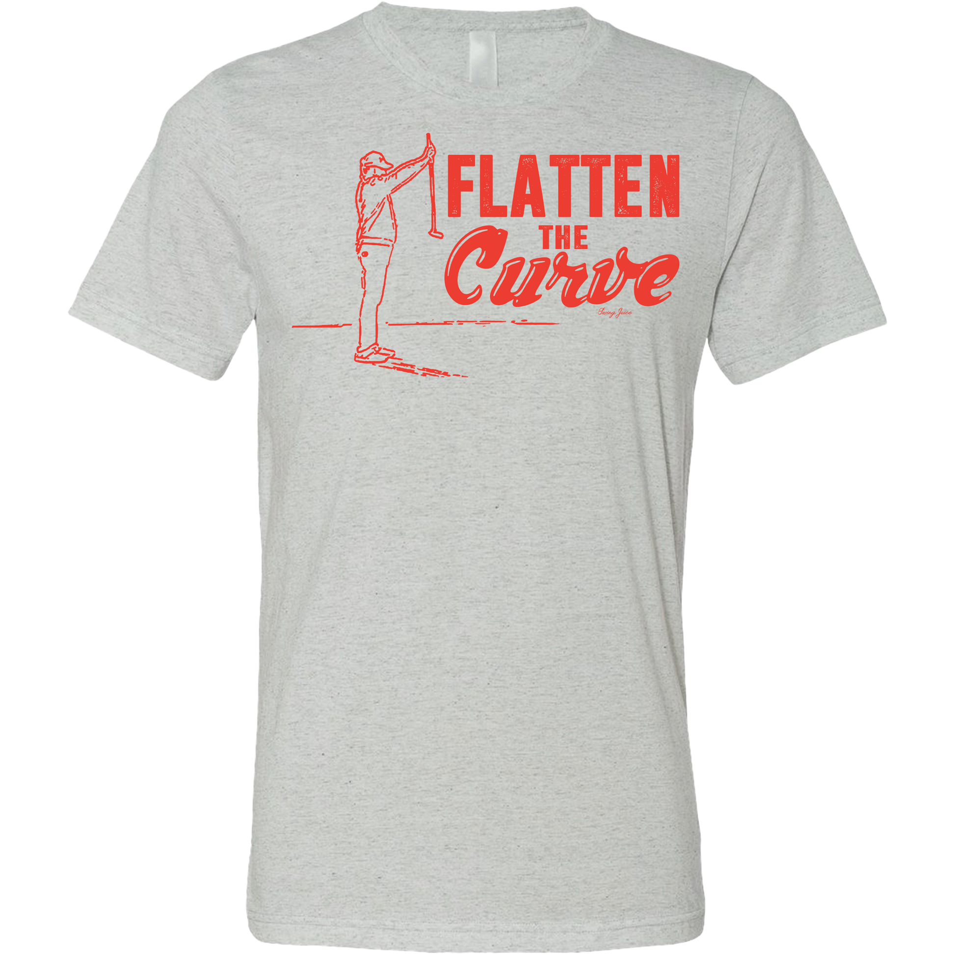 SwingJuice Golf Flatten The Curve Short Sleeve Unisex T-Shirt-Light Grey