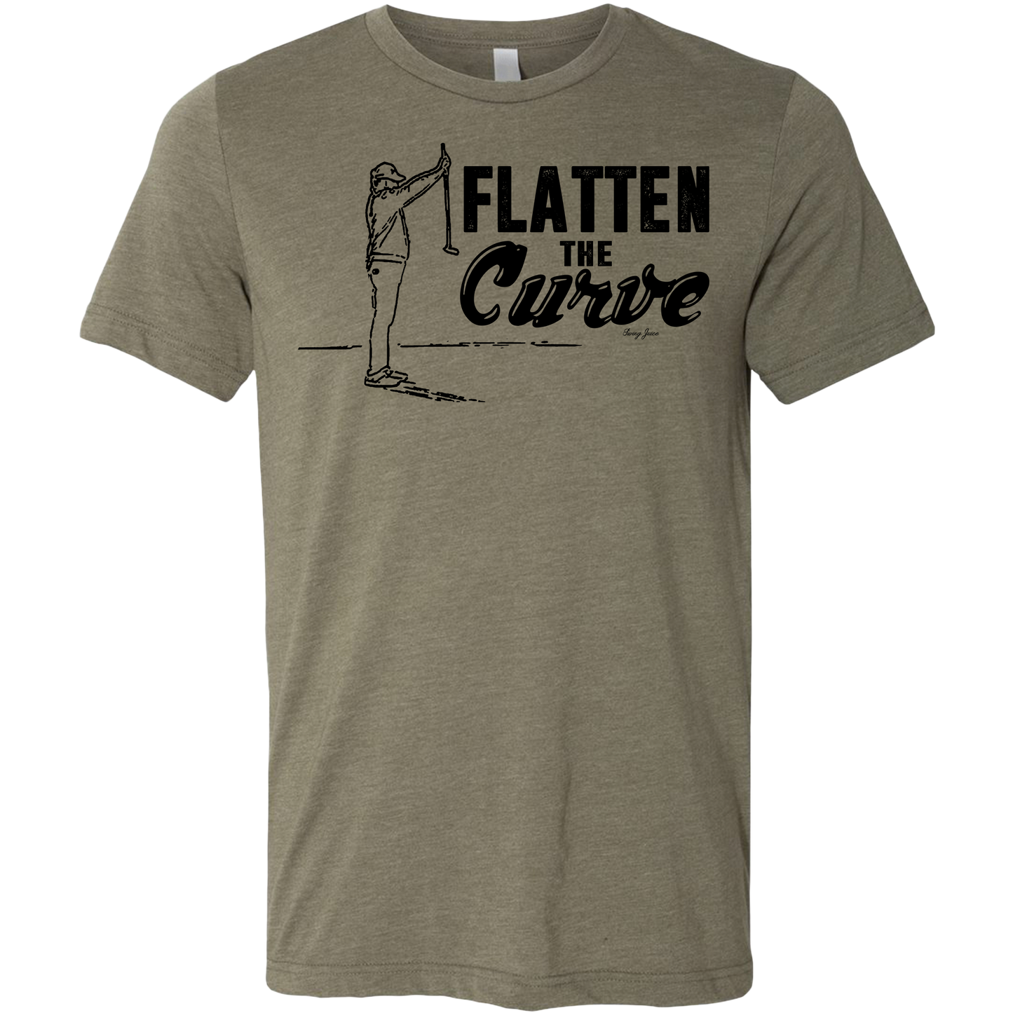 SwingJuice Golf Flatten The Curve Short Sleeve Unisex T-Shirt-Military Green