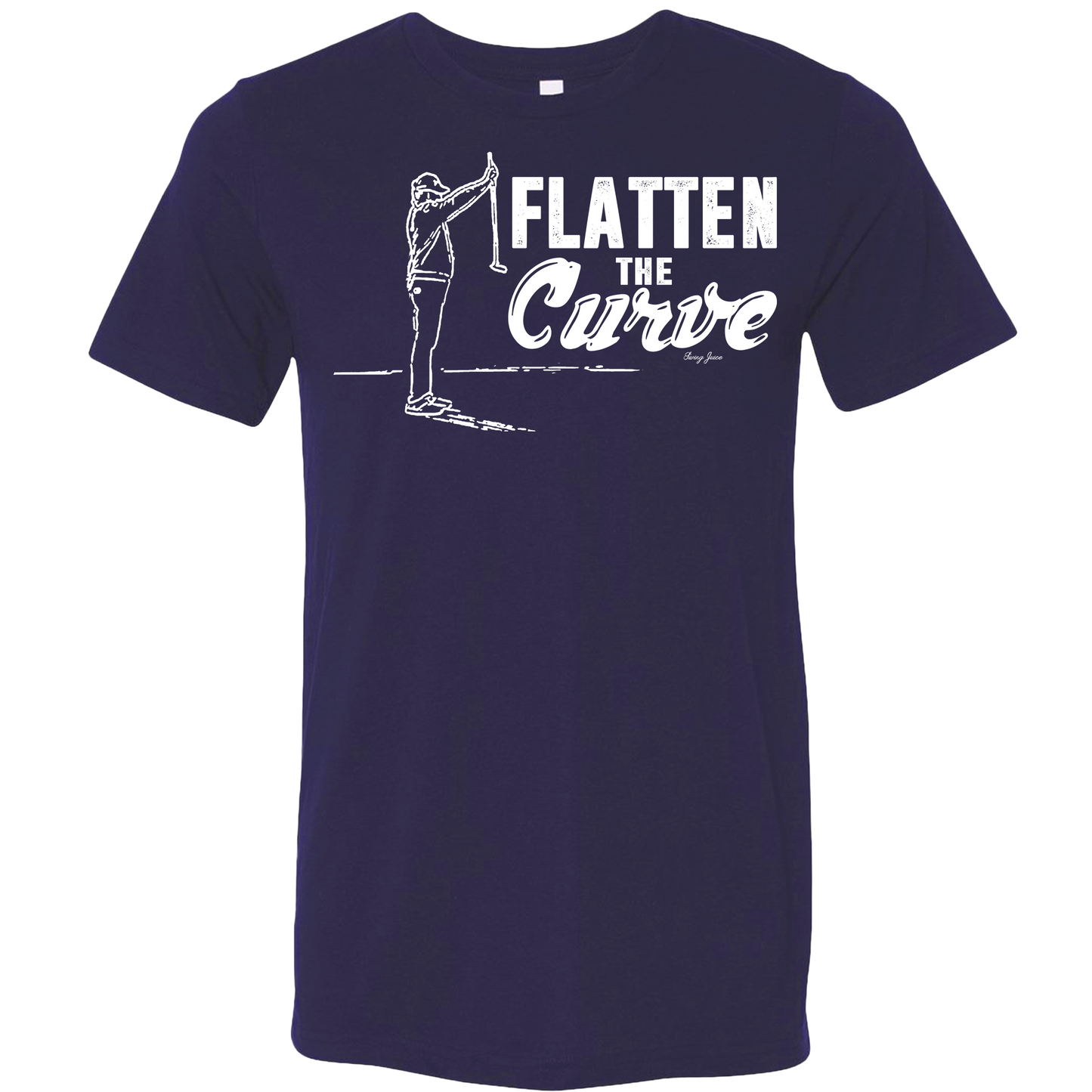 SwingJuice Golf Flatten The Curve Short Sleeve Unisex T-Shirt-Navy