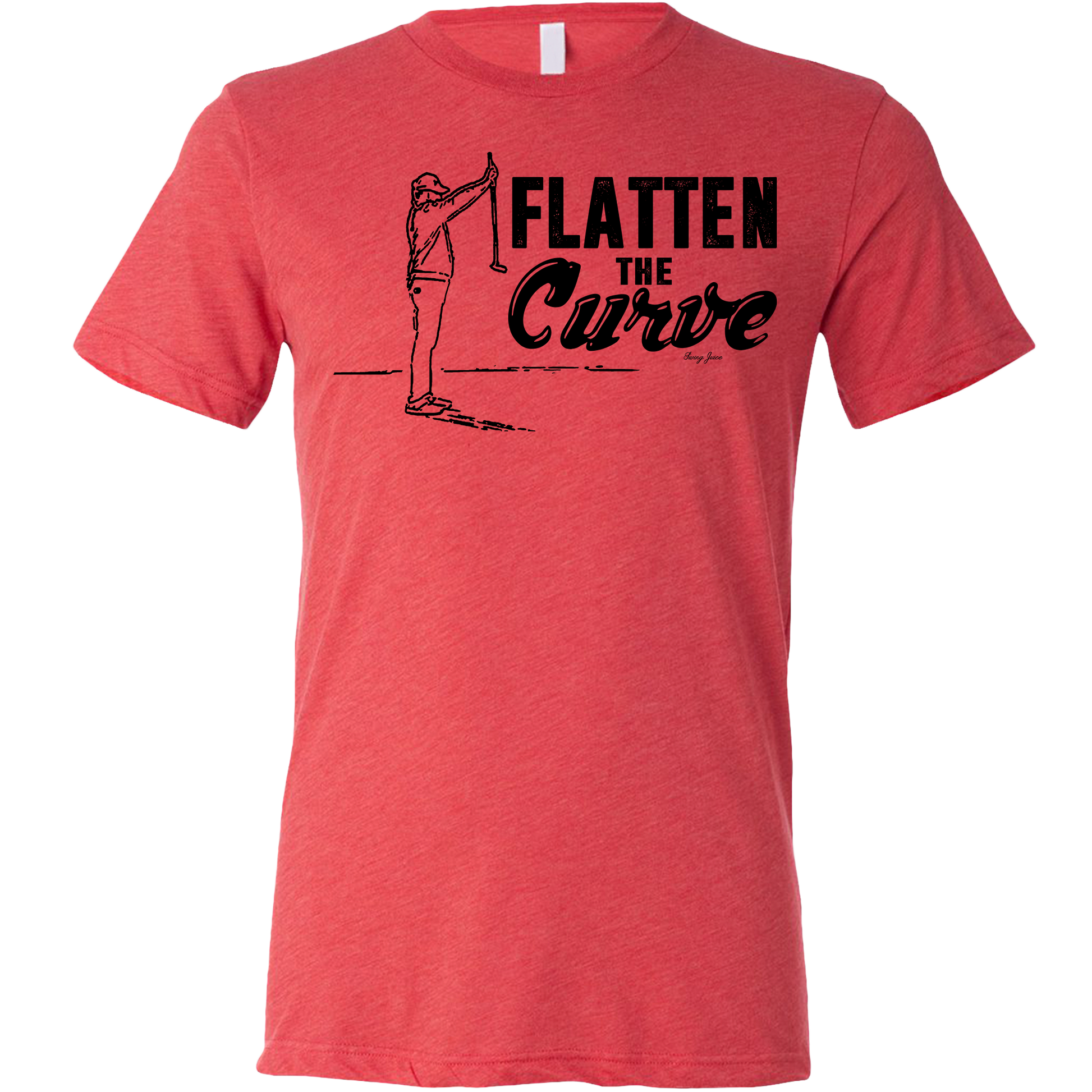 SwingJuice Golf Flatten The Curve Short Sleeve Unisex T-Shirt-Red