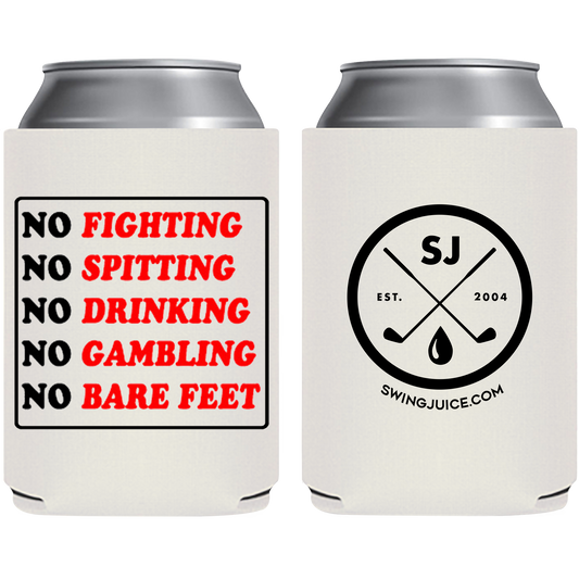 SwingJuice Golf Follow The Rules Koozie-White