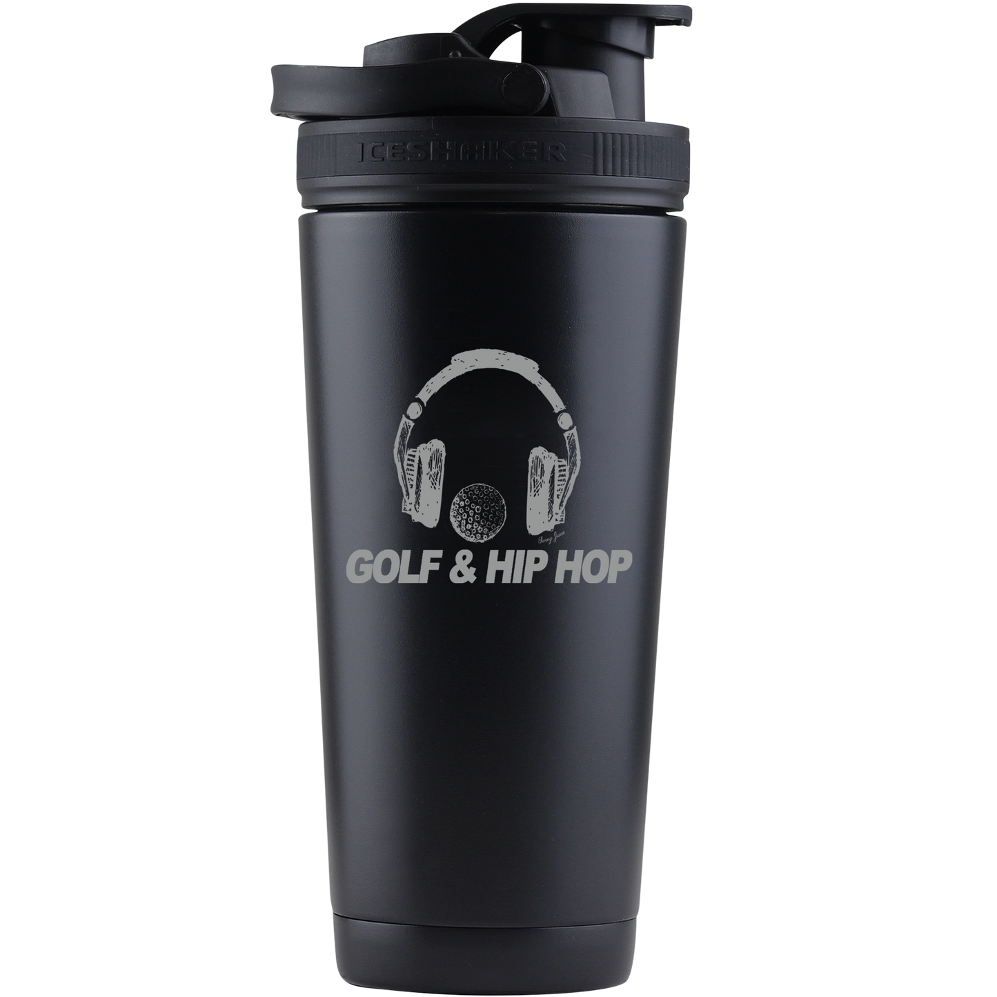 SwingJuice Golf & Hip Hop Ice Shaker Bottle-Black