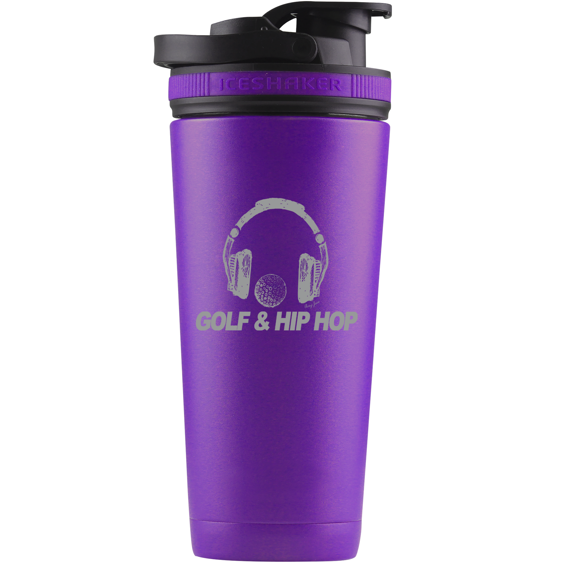 SwingJuice Golf & Hip Hop Ice Shaker Bottle-Purple