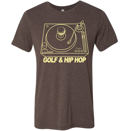 SwingJuice Golf & Hip Hop Turntable Unisex Short Sleeve T-Shirt-Brown