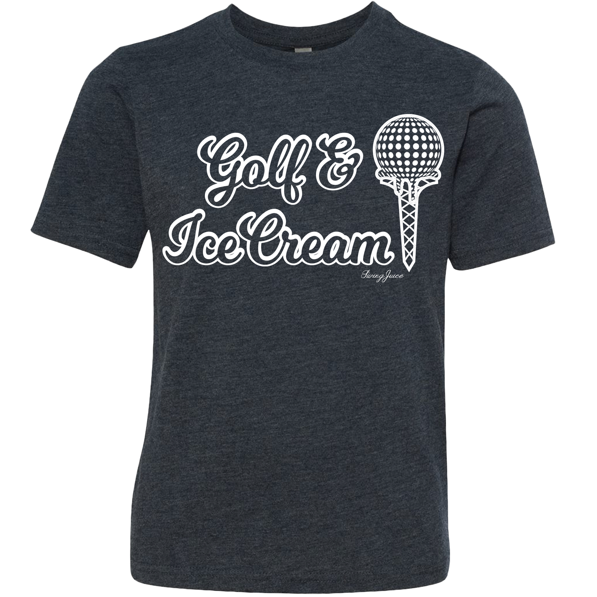 SwingJuice Golf & Ice Cream Kids Short Sleeve T-Shirt-Navy