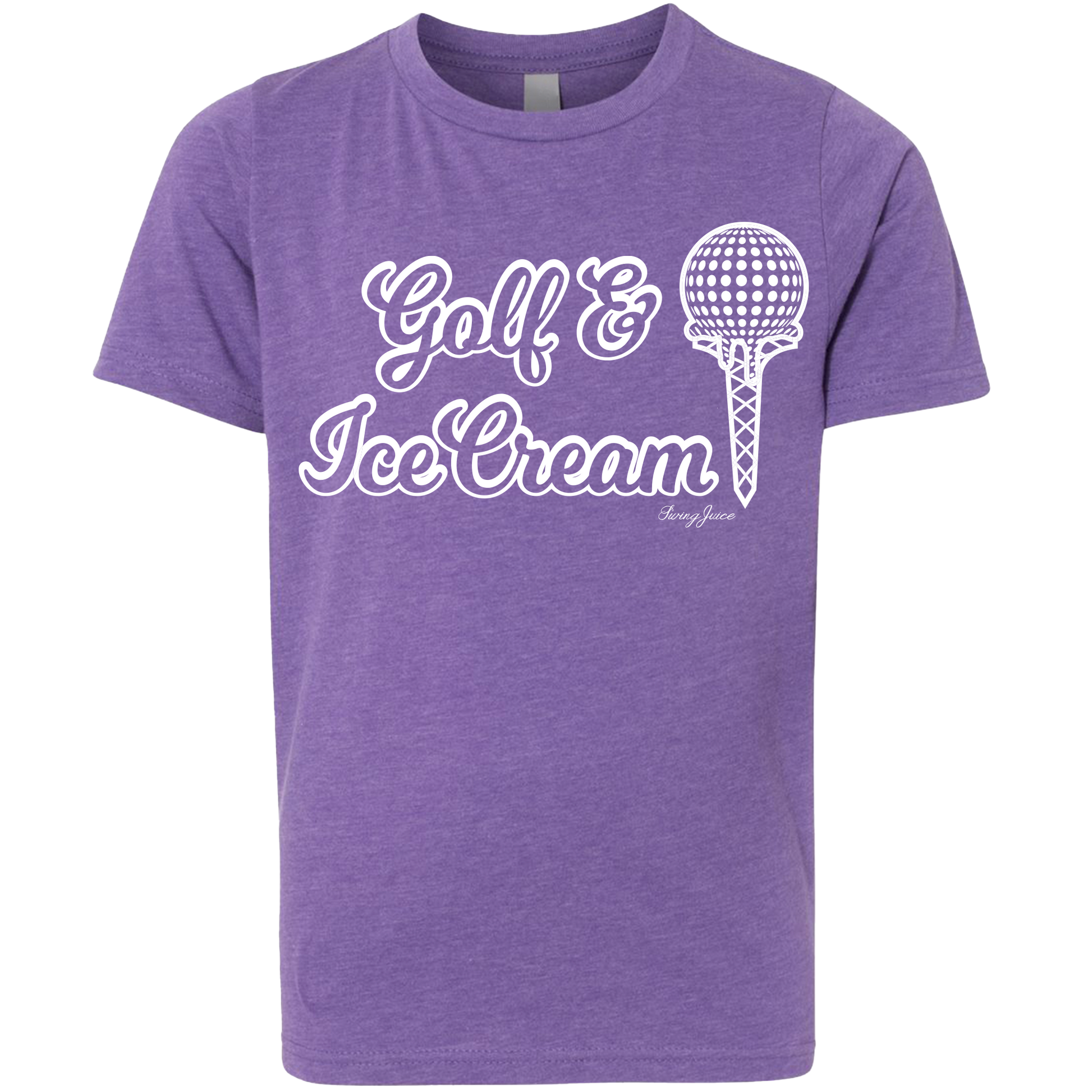 SwingJuice Golf & Ice Cream Kids Short Sleeve T-Shirt-Purple