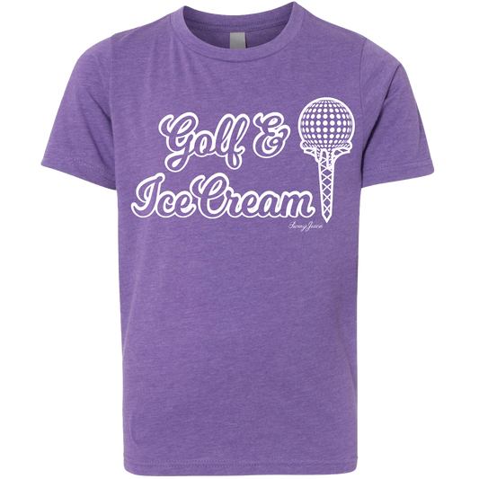 SwingJuice Golf & Ice Cream Kids Short Sleeve T-Shirt-Purple