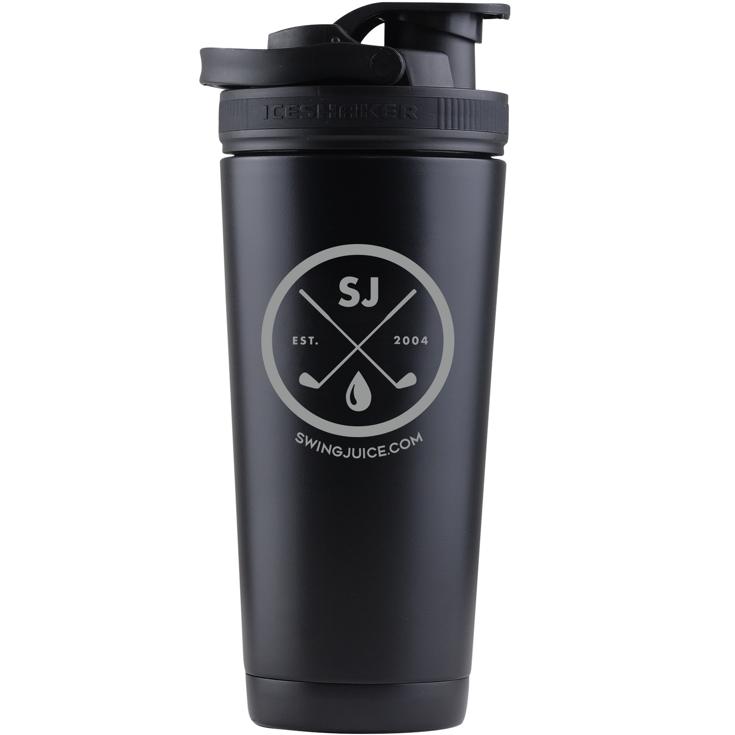 SwingJuice Golf Classic Logo Ice Shaker Bottle-Black