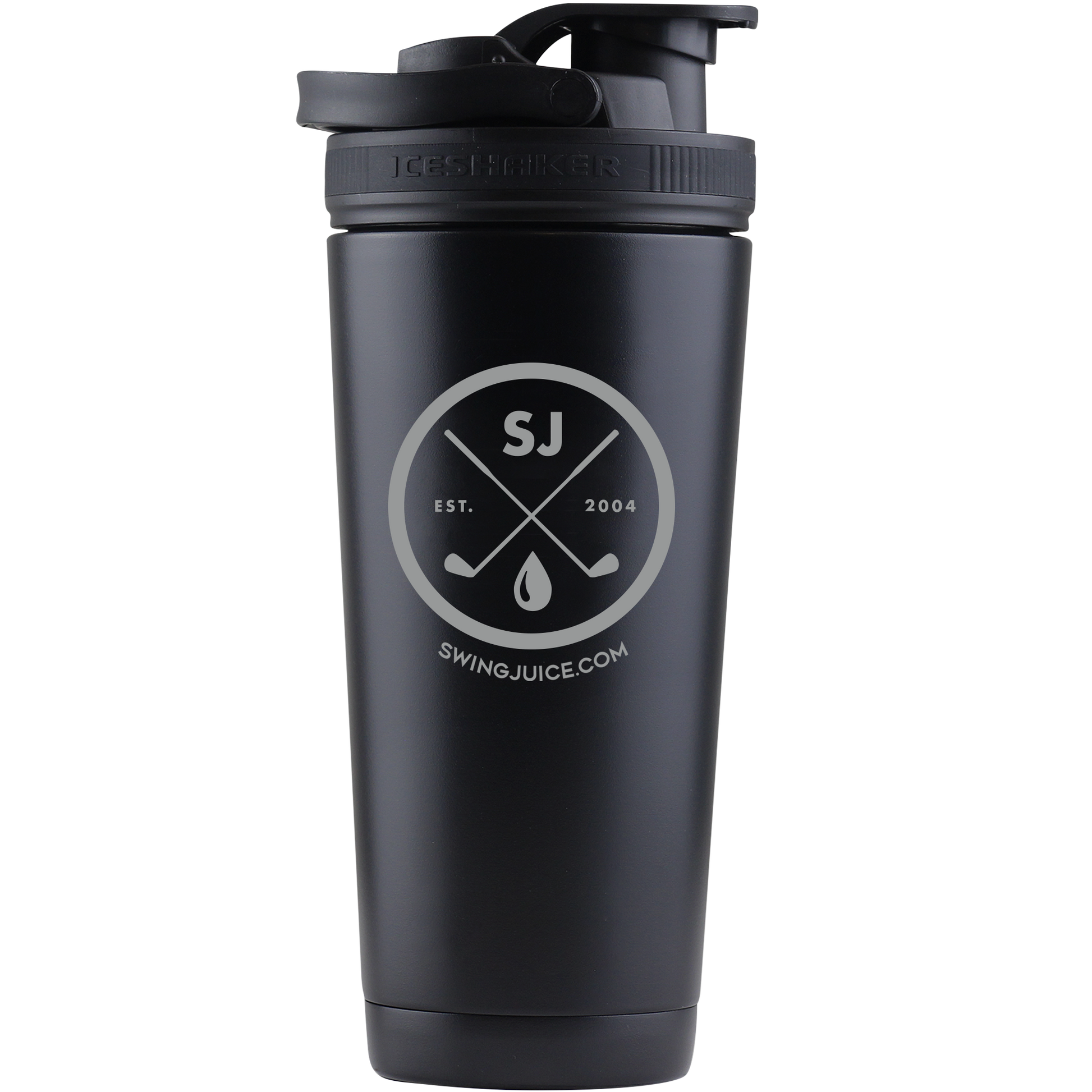 SwingJuice Golf Classic Logo Ice Shaker Bottle-Black