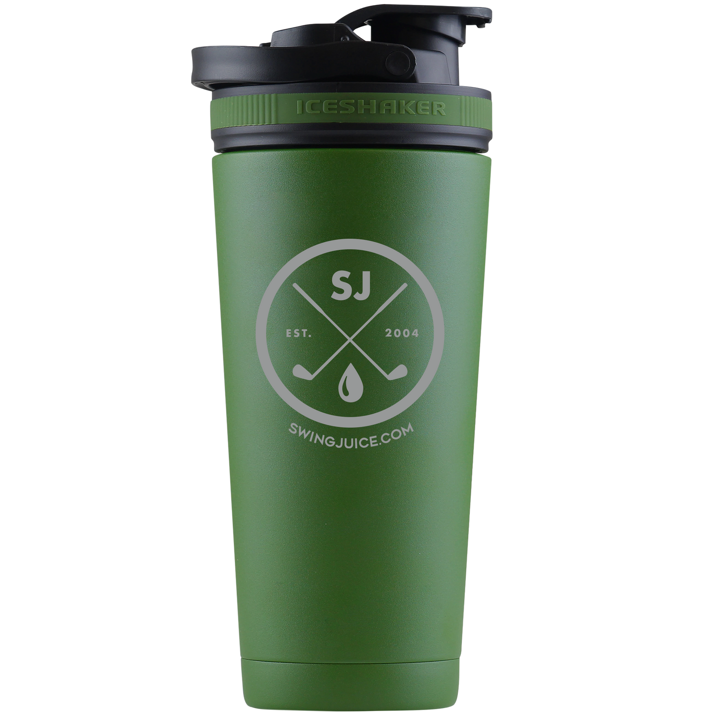 SwingJuice Golf Classic Logo Ice Shaker Bottle-Green