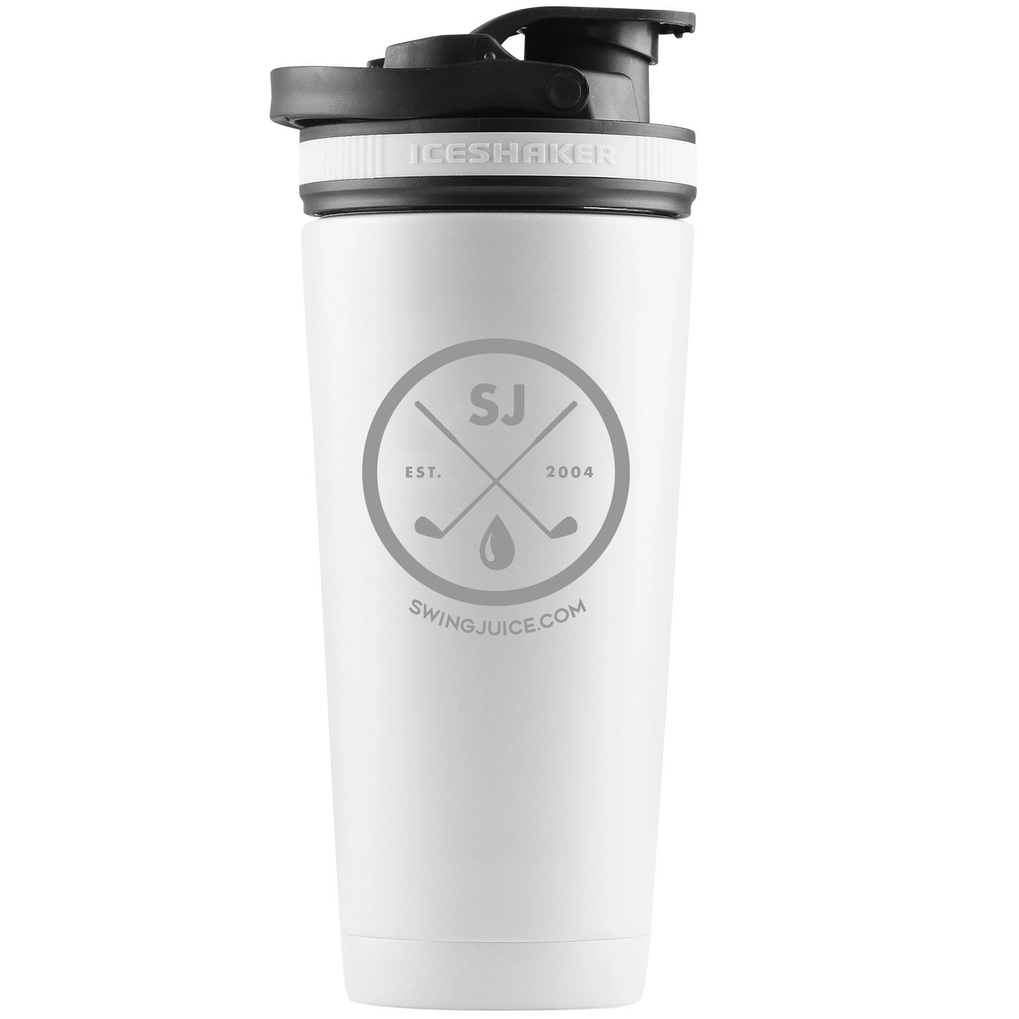 SwingJuice Golf Classic Logo Ice Shaker Bottle-White