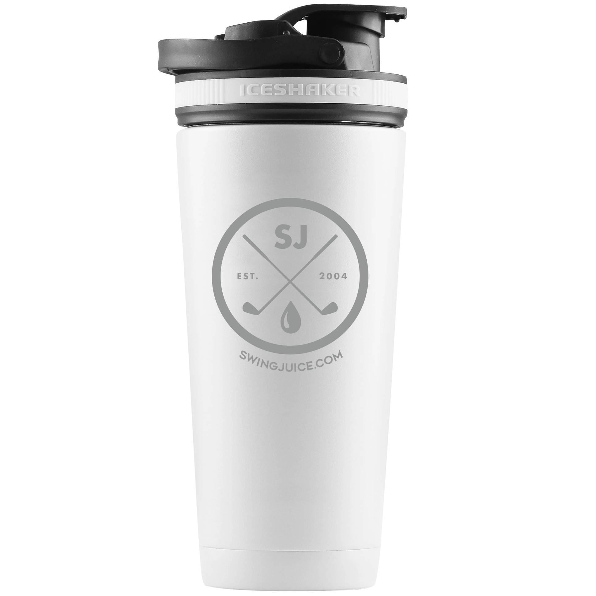 SwingJuice Golf Classic Logo Ice Shaker Bottle-White