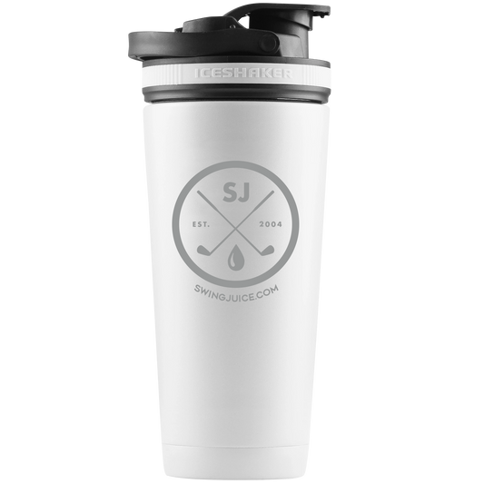 SwingJuice Golf Classic Logo Ice Shaker Bottle-White