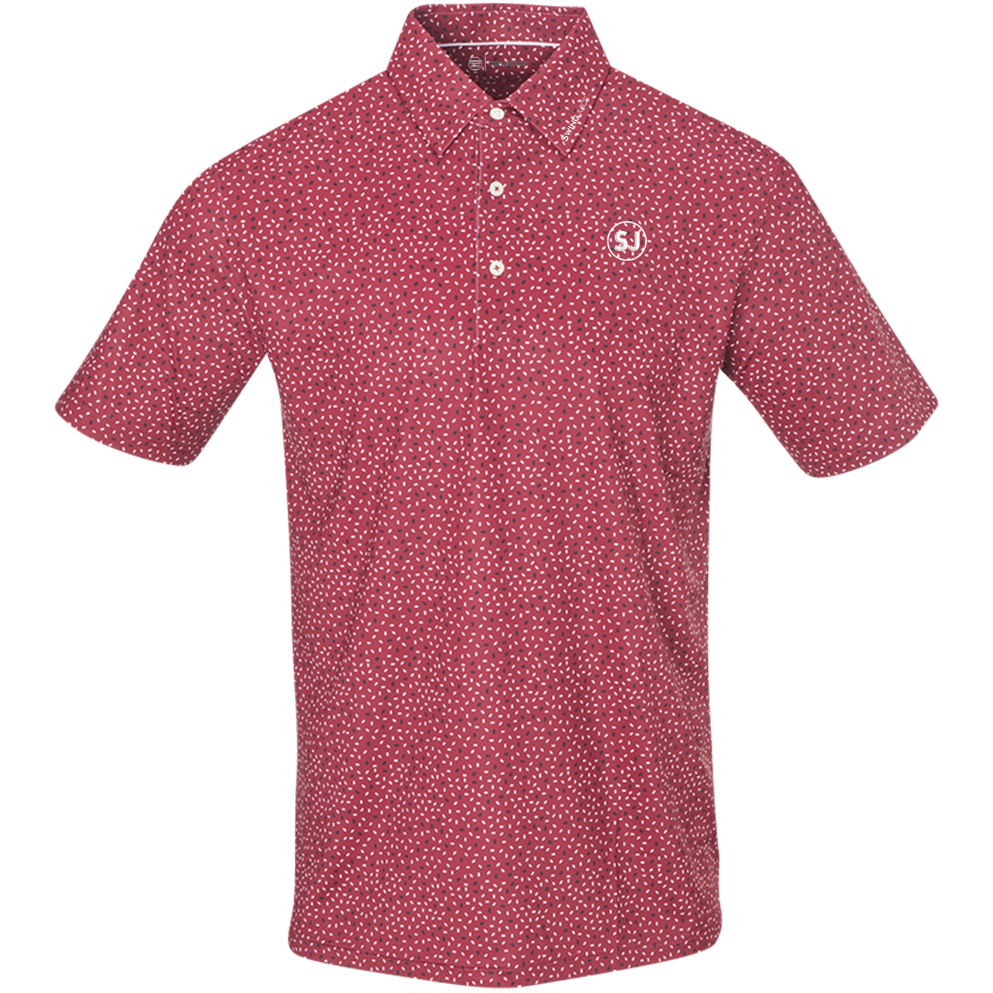 SwingJuice Golf Limited Edition Confetti Men's Performance Polo-Merlot