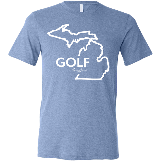 SwingJuice Golf Michigan Unisex Short Sleeve T-Shirt-Blue