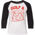 SwingJuice Golf & Pizza Kids 3/4 Sleeve Raglan T-Shirt