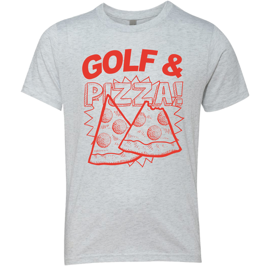 SwingJuice Golf & Pizza Kids Short Sleeve T-Shirt-Light Grey