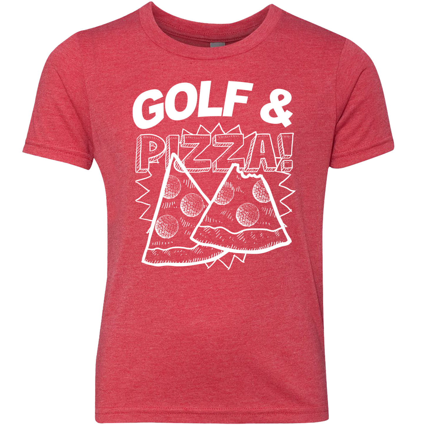 SwingJuice Golf & Pizza Kids Short Sleeve T-Shirt-Red