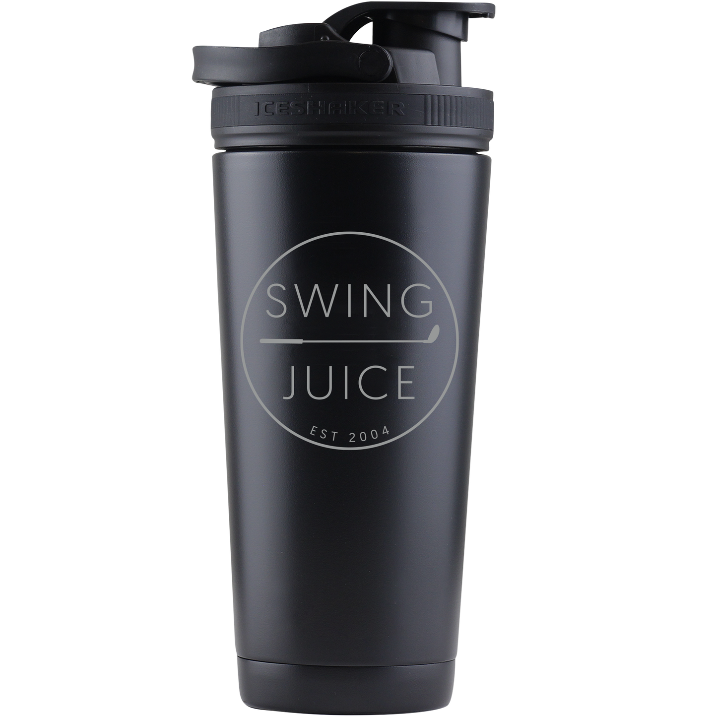 SwingJuice Golf Retro Logo Ice Shaker Bottle-Black