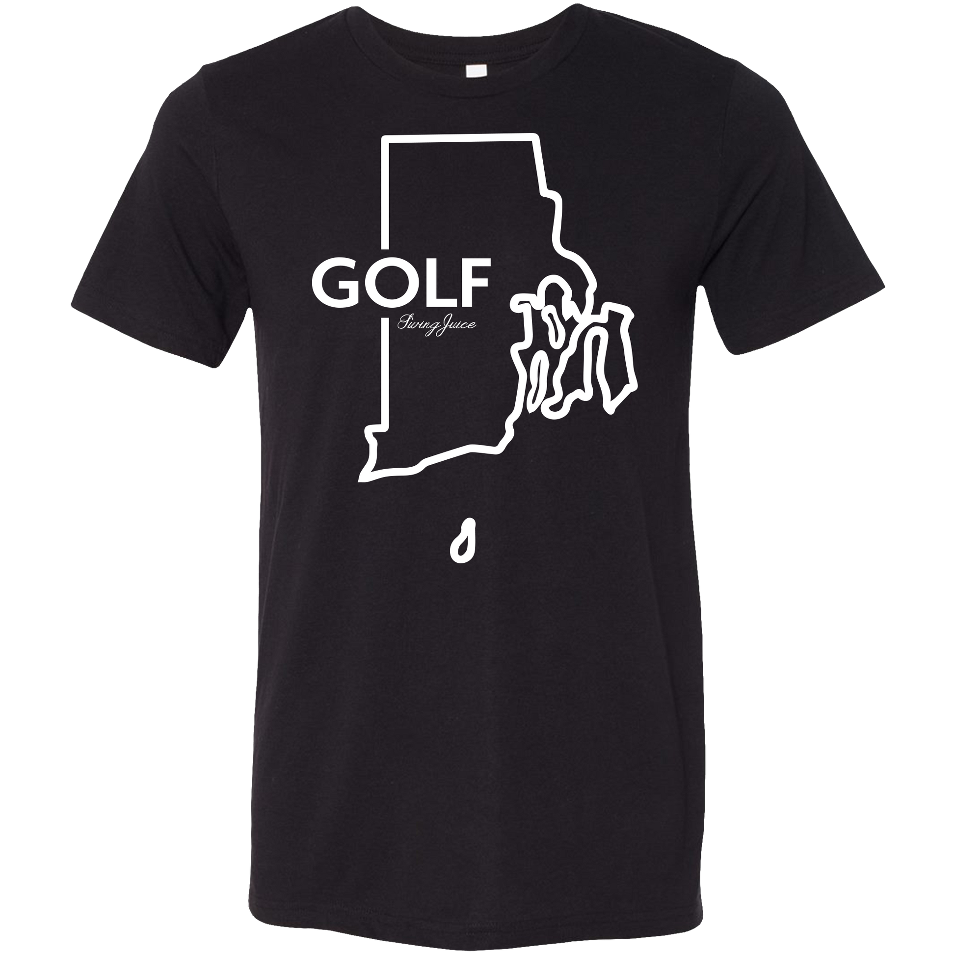 SwingJuice Golf Rhode Island Unisex Short Sleeve T-Shirt-Black