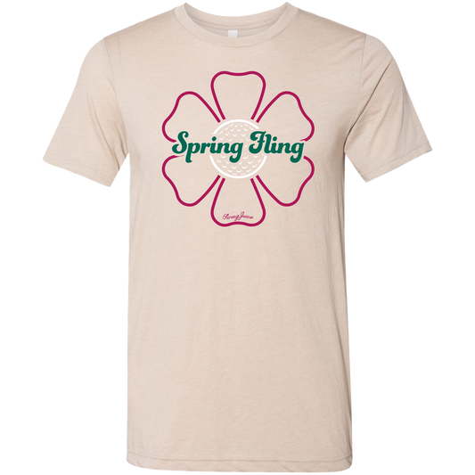 SwingJuice Golf Spring Fling Unisex Short Sleeve T-Shirt-Tan