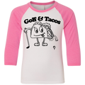 SwingJuice Golf & Tacos Kids 3/4 Sleeve Raglan T-Shirt